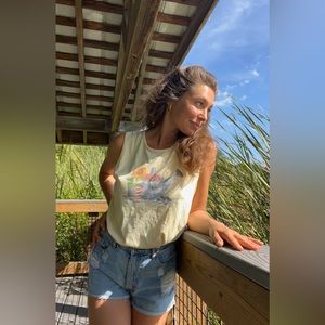 Vintage gardening yellow tank